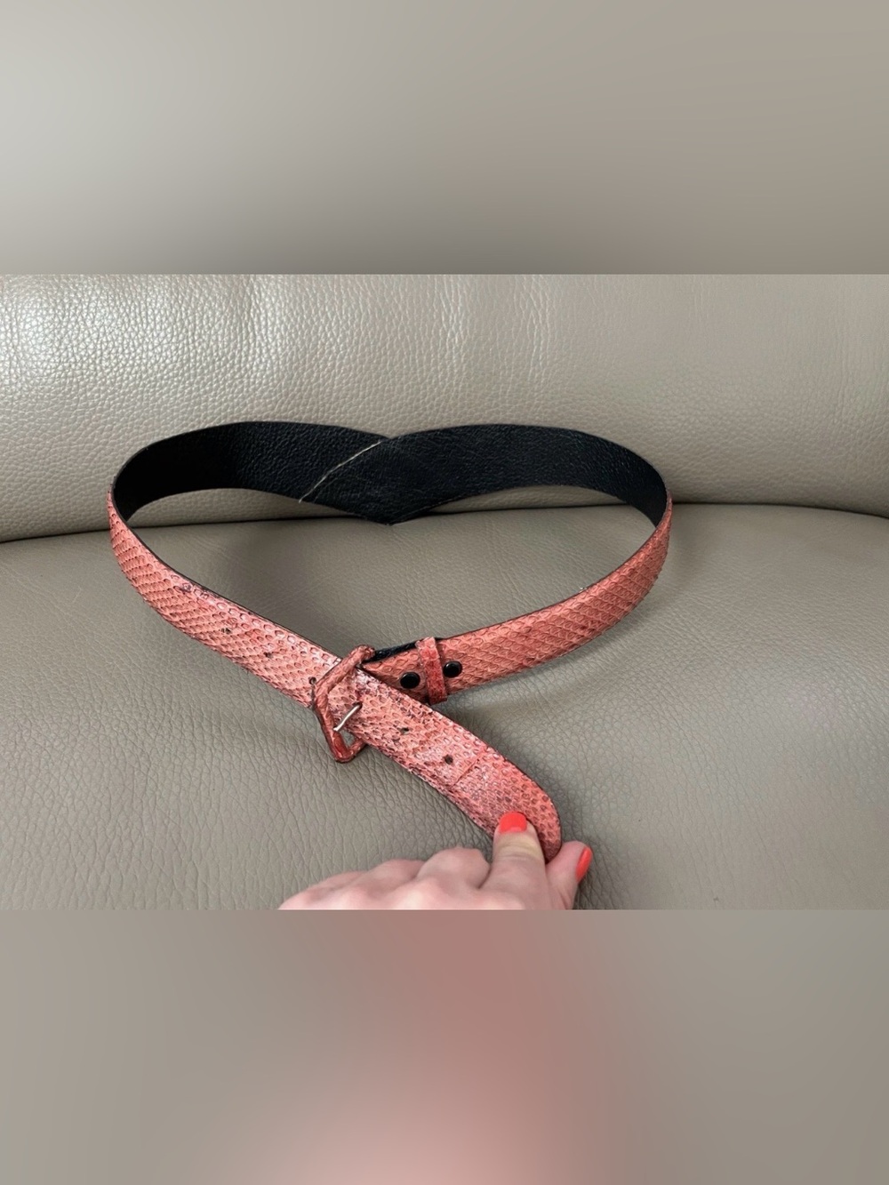 Vintage Belt Women snake skin, handmade